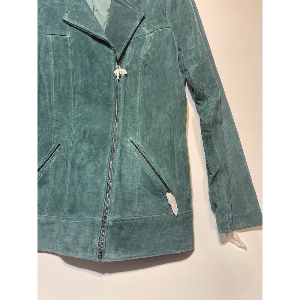 NEW Women’s Denim & Company Swede Leather Jacket Size Small - Picture 2 of 8